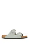 Birkenstock Sage Green Suede Arizona Big Buckle Sandals In Puresage