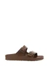 Birkenstock Arizona Essentials Slide Sandal In Brown