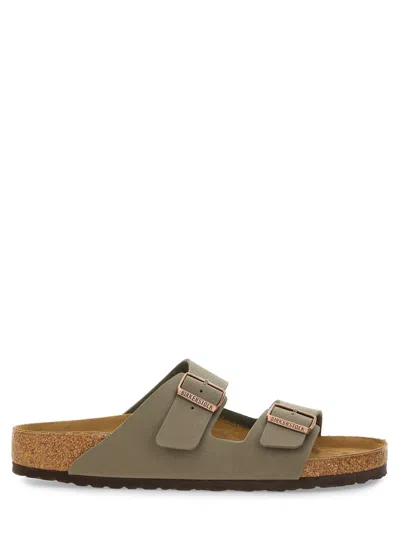 Birkenstock Arizona Birko-flor Leather Sandal In Grey