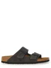 Birkenstock Arizona Suede Leather Womens Sandals In Black