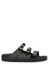 Birkenstock Slide Florida Dbuckle Exquisite Lucida Nera In Black