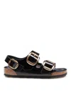 Birkenstock Milano Big Buckle Slingback Sandal In Black