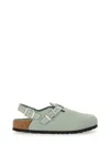Birkenstock 'tokio' Light Blue Mules With Buckles On The Front And Back