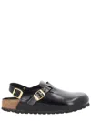 Birkenstock Women's Tokio Leather Clogs In Black