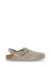 Birkenstock Stone Grey Suede Tokyo Slipper In White