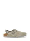 Birkenstock Stone Grey Suede Tokyo Slipper In White