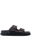 Birkenstock Stone Washed Denim Arizona Sandals In Blue