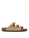 Birkenstock Beige Leather Florida Slippers