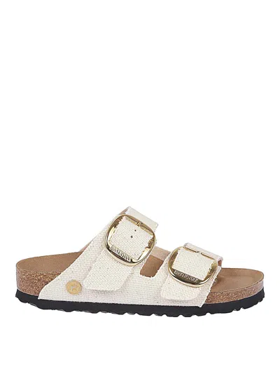 Birkenstock Arizona Shearling-lined Leather Sandals In Antique White