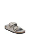 Birkenstock Arizona Big Buckle High Shine Sandals Stone Coin In Gris