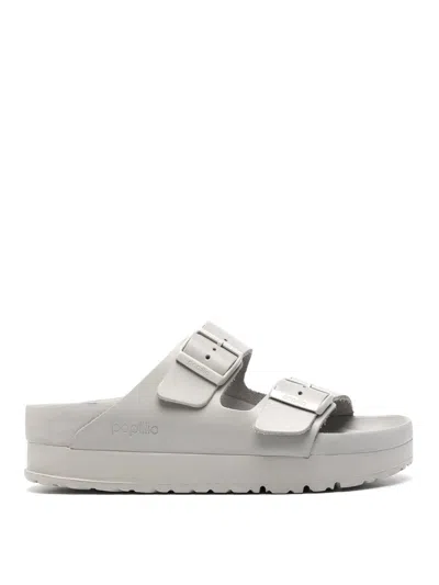 Birkenstock Platform Sandals Asymmetric Toe In Gray