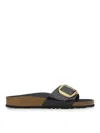Birkenstock Brown Madrid Big Buckle Sandals In Black