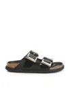 Birkenstock Arizona Droplet Buckle High Shine Black Slides In Black