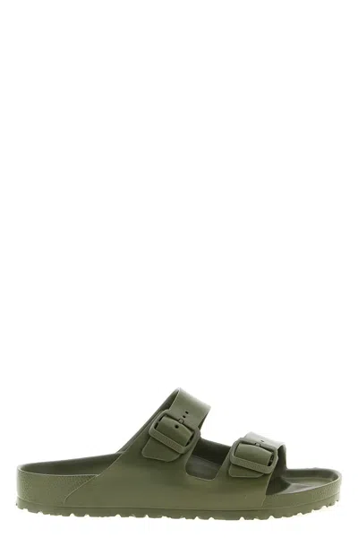 Birkenstock Mens Active Khaki Eva Arizona Double-strap Leather Sandals