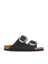 Birkenstock 'arizona' Black Sandals With Logo Lettering On The Buckle