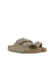 Birkenstock Khaki Suede Arizona Slippers