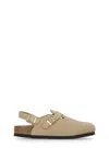 Birkenstock Sand Coloured Suede Tokyo Slipper In Multi