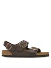Birkenstock Milano 1024911 Sandal Men Eu 45 Brown Leather Comfort Slip-on Fzp484 In Brown