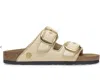 Birkenstock Arizona Hammered Big Buckle Slide Sandal In Neutral