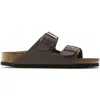 Birkenstock Mocha Arizona Birko Flor Nubuck 151183 Narrow Fit Sandals Unisex