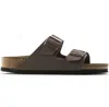 Birkenstock Mocha Arizona Birko Flor Nubuck 151183 Narrow Fit Sandals Unisex