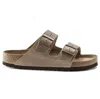 Birkenstock Logo Double Buckle Slippers In Neutral