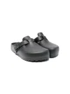 Birkenstock Sandals With Buckle Strap And Open Back In Black