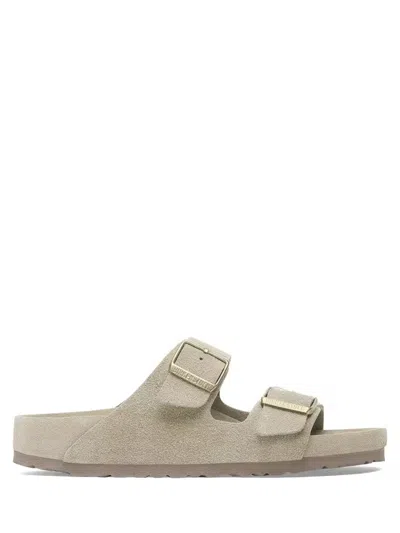 Birkenstock Arizona Contoured Suede Slides In Blue