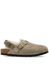 Birkenstock Tokio Ii Suede Clogs In Beige