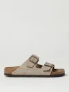 Birkenstock Suede Sandal With Double Buckle Closure In Beige