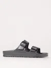 Birkenstock Arizona Logo-detail Slides In Black