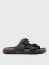 Birkenstock Leather And Textile Slipper With Buckle Detail