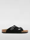 Birkenstock Zurich Double-strap Suede Slides In Black