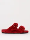 Birkenstock Shearling Sandals In Red