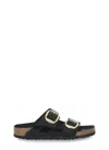 Birkenstock Arizona Big Buckle Nubuck Sandals In Black