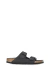 Birkenstock Arizona Sfb Oiled In Mocca Suede Leather In Black