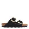 Birkenstock Arizona Big Buckle Nubuck Sandals In Black