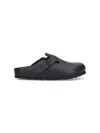 Birkenstock Boston Vegan Birkibuc Slip On Clog In Black In Black
