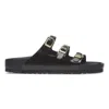 Birkenstock Florida Dbuckle Exquisite Shine Fit S Shoes In Black