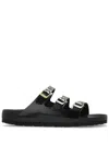 Birkenstock Florida Dbuckle Exquisite Shine Fit S Shoes In Black
