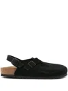 Birkenstock Tokio Unisex Suede Mules Shoes In Black