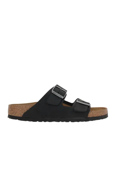 Birkenstock Arizona Suede Sandals With Buckled-straps In Black
