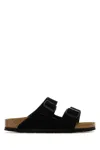 Birkenstock Soft Footbed Arizona Slides In Black