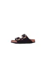 Birkenstock Arizona Slippers In Dark Suede In Nero Neri E Grigi