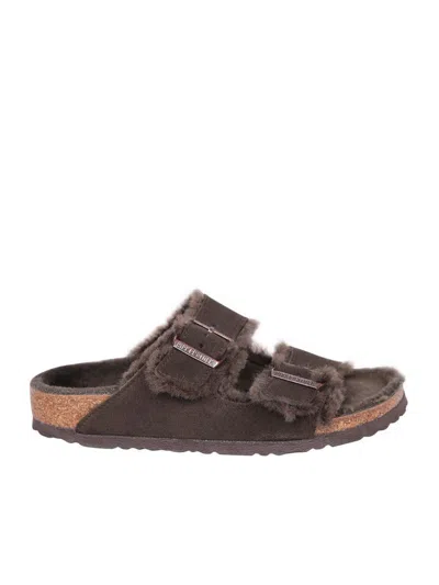Birkenstock Woman Sandals Dark Brown Size 9 Soft Leather