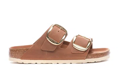 Birkenstock Womens Arizona Big Buckle Leather Sandals Cognac Hex