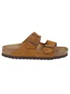Birkenstock Buckle Detailed Slip-on Sandals In Brown
