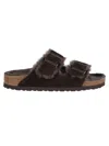Birkenstock Arizona Shearling Sandals In Brown