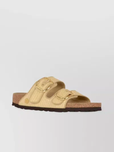 Birkenstock Sandals Buckle Flat Sole Textured Design