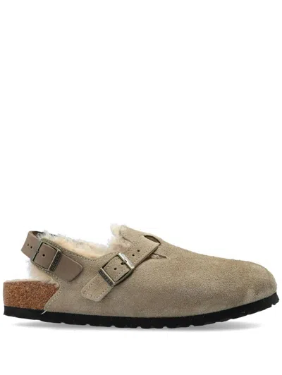 Birkenstock Tokio Suede Mules In Gray